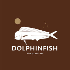 animal dolphinfish natural logo vector icon silhouette retro hipster