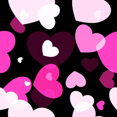 Seamless romantic valentines hearts high resolution banner