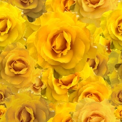 Seamless yellow rose bouquet high resolution banner