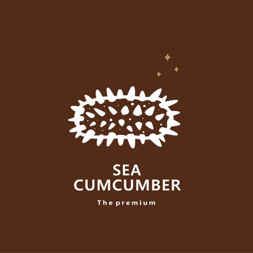 animal sea cucumber natural logo vector icon silhouette retro hipster