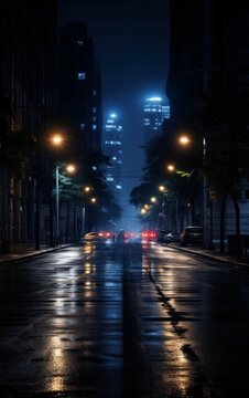 Image of a Serene and Deserted Urban Street