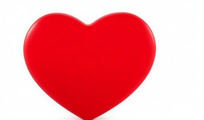 Red heart shape isolated on white from AI Generative