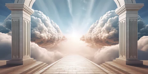 Foto op Canvas illustration of a road to heaven with the concept of a road to a bright future. generative AI © original logo