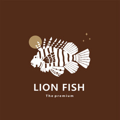 animal lion fish natural logo vector icon silhouette retro hipster