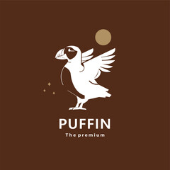 animal puffin natural logo vector icon silhouette retro hipster - obrazy, fototapety, plakaty