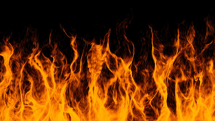 Fototapeta na wymiar Fire and flames. isolated on black background. 3D Render.