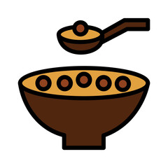 Balls Food Rice Filled Outline Icon