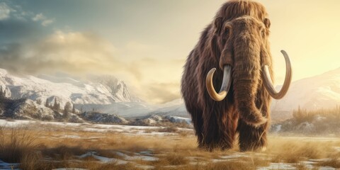 Mammoth Image Set against Natural Backdrop