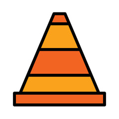 Barrier Traffic Cone Filled Outline Icon