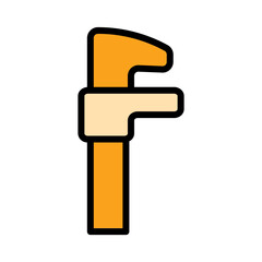 Clamp Clip Tool Filled Outline Icon
