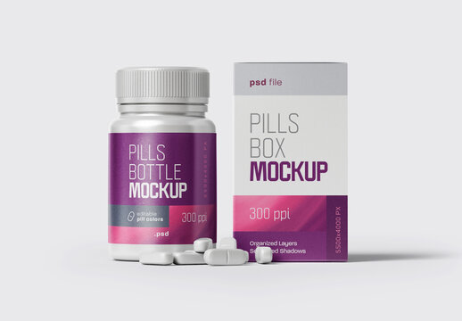 Medicine Pill Bottle Mockup for Product Packaging and Brand Identity