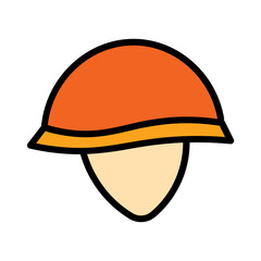 Army Helmet Safety Filled Outline Icon