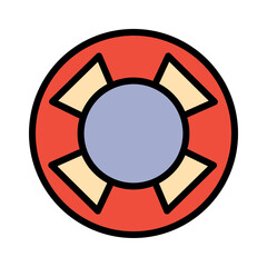Safety Beach Swim Filled Outline Icon