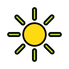 Bright Screen Sun Filled Outline Icon