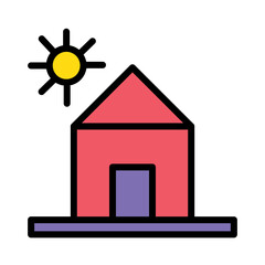 Home Light Sum Filled Outline Icon