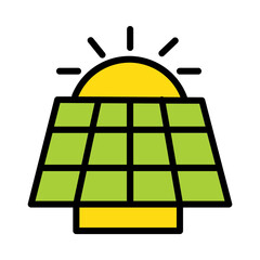 Power Solar Sun Filled Outline Icon