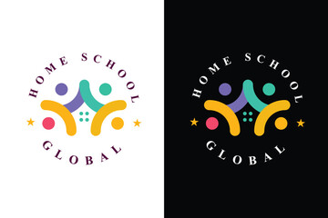 Home School logo symbol icon design template vector