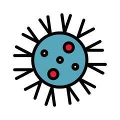 Bacteria Cell Virus Filled Outline Icon