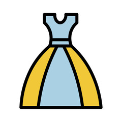 Cloths Dress Bride Filled Outline Icon
