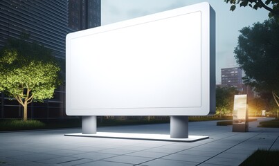 Large blank white billboard. Can be used for mock ups and others - obrazy, fototapety, plakaty
