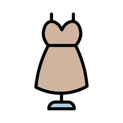 Dress Fashion Bride Filled Outline Icon