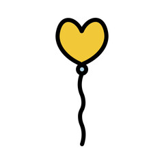 Balloon Party Love Filled Outline Icon