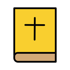 Book Funeral Cross Filled Outline Icon