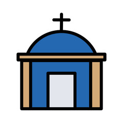 Building Day Funeral Filled Outline Icon