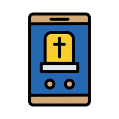 Call Death Funeral Filled Outline Icon