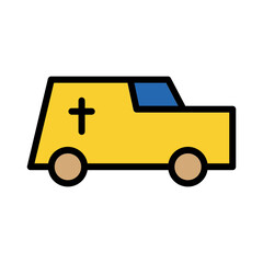 Car Carriage Day Filled Outline Icon