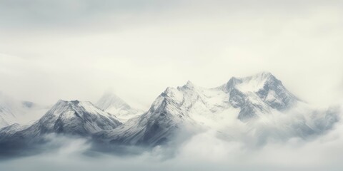 Fototapeta na wymiar Mountains Soar Above the Misty Clouds