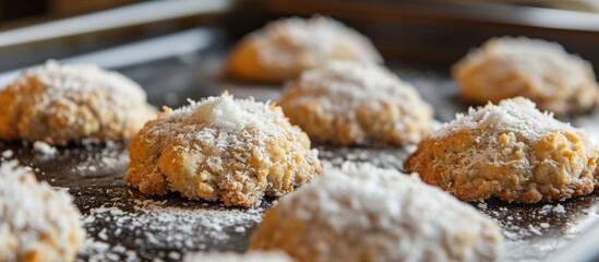 Banana coconut cookies cooling