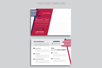 Corporate postcard design template, Simple and Clean Modern Minimal Postcard Template, Business Postcard Layout