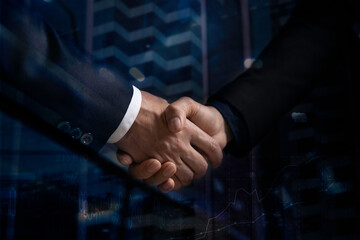 Businessmen making handshake with partner business joint venture concept, for business, finance and...