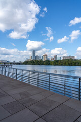 The Austin skyline with the boardwalk in the foreground
