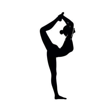 silhouette of a girl doing yoga.yoga
