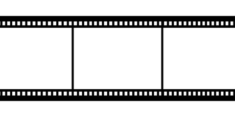 film strip frame isolated on transparent background. tape photo film strip frame. video film strip roll vector illustration flat style - obrazy, fototapety, plakaty