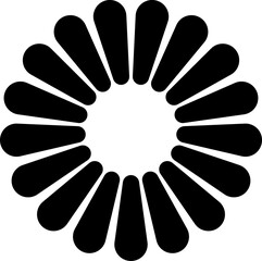Flower shape black icon