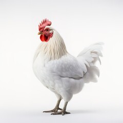 Fototapeta premium chicken photographed on white background. generative AI