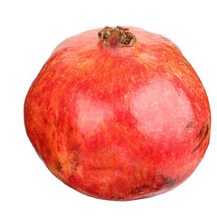 Single pomegranate fruit isolated on white, delicious whole pomegranate, isolated background,  png isolated