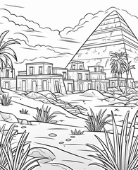 coloring page egypt vibes