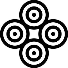 Circle ornament black icon