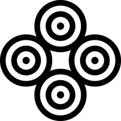 Circle ornament black icon