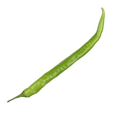 Fresh green pepper, sweet and hot green pepper, png isolated, white background.
