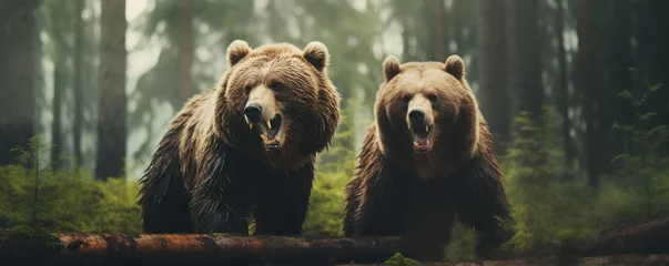 Foto op Canvas Brown bear in natural habitat. © Michal