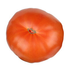Natural organic village tomato on transparent background, single raw tomato, png isolated background