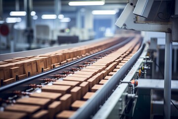 Obraz premium Automated machinery producing cigarettes at a high volume in a modern manufacturing line