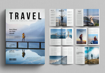 Travel Magazine Template Design Layout