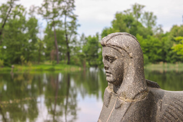 ARKADIA, POLAND. Herms in a park in Arkadia near Lowicz