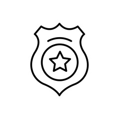 Police badge outline icons, minimalist vector illustration ,simple transparent graphic element .Isolated on white background